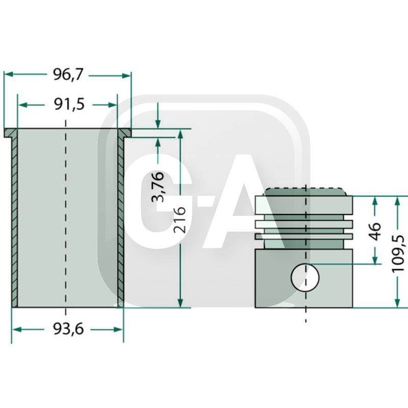 Kit Cylindrée-renault, AD 3.152-Super 7D référence fournisseur 14418012